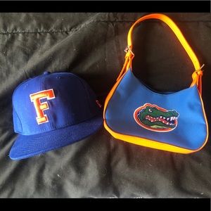 NEW Florida gators clutch purse and hat combo